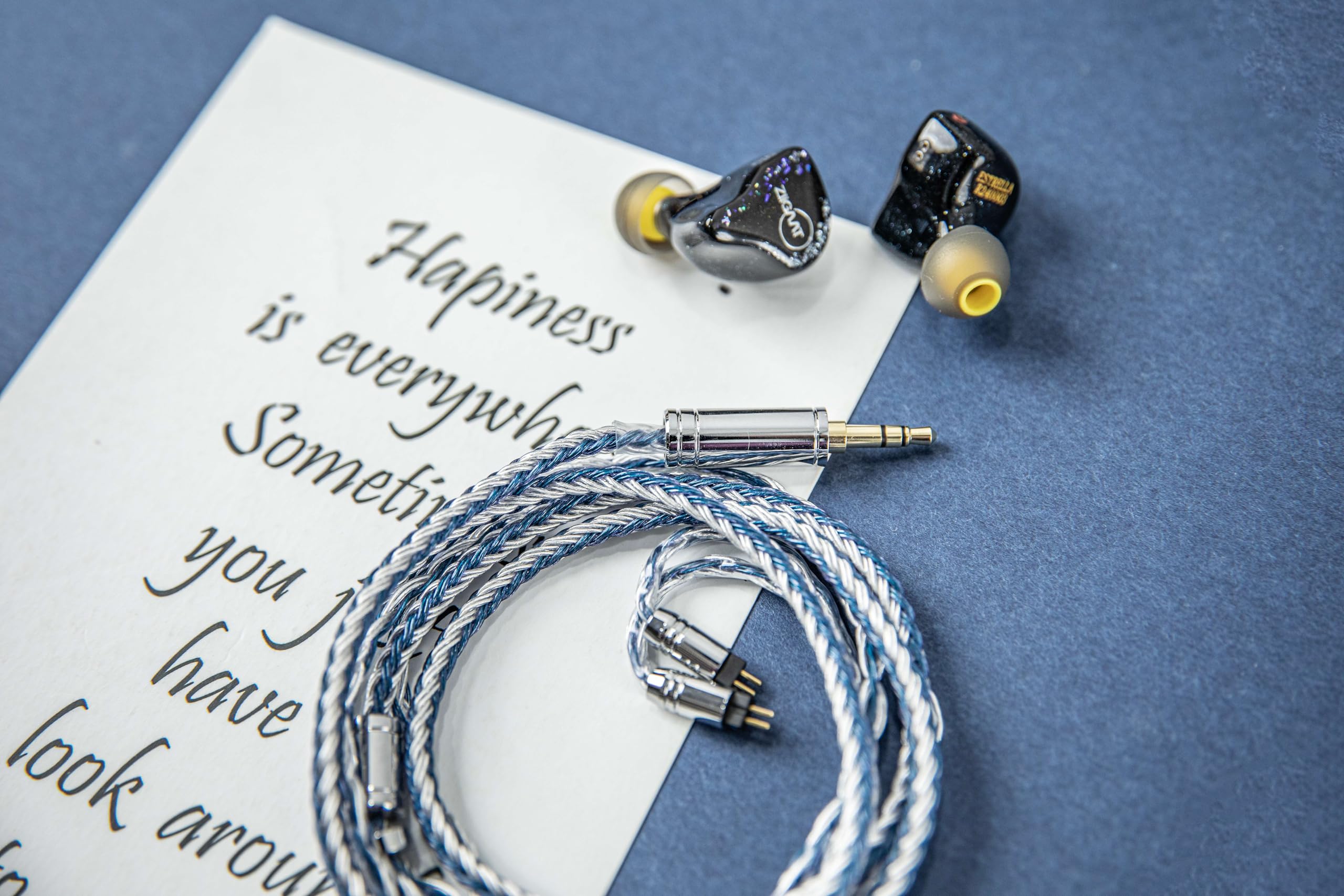 Linsoul Tripowin C-01 Cavo IEM, cavo per cuffie ibrido rame-argento a 16 conduttori, cavo di ricambio HiFi in rame OFC e argento per cuffie cablate (2Pin, 3.5mm)