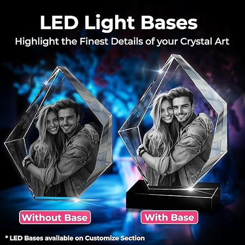 Miniatura 7 de 3D innovation Foto de cristal 3D, regalos conmemorativos personalizados para mamá, papá, esposa, hombres, mascotas, detalle de cristal grabado con