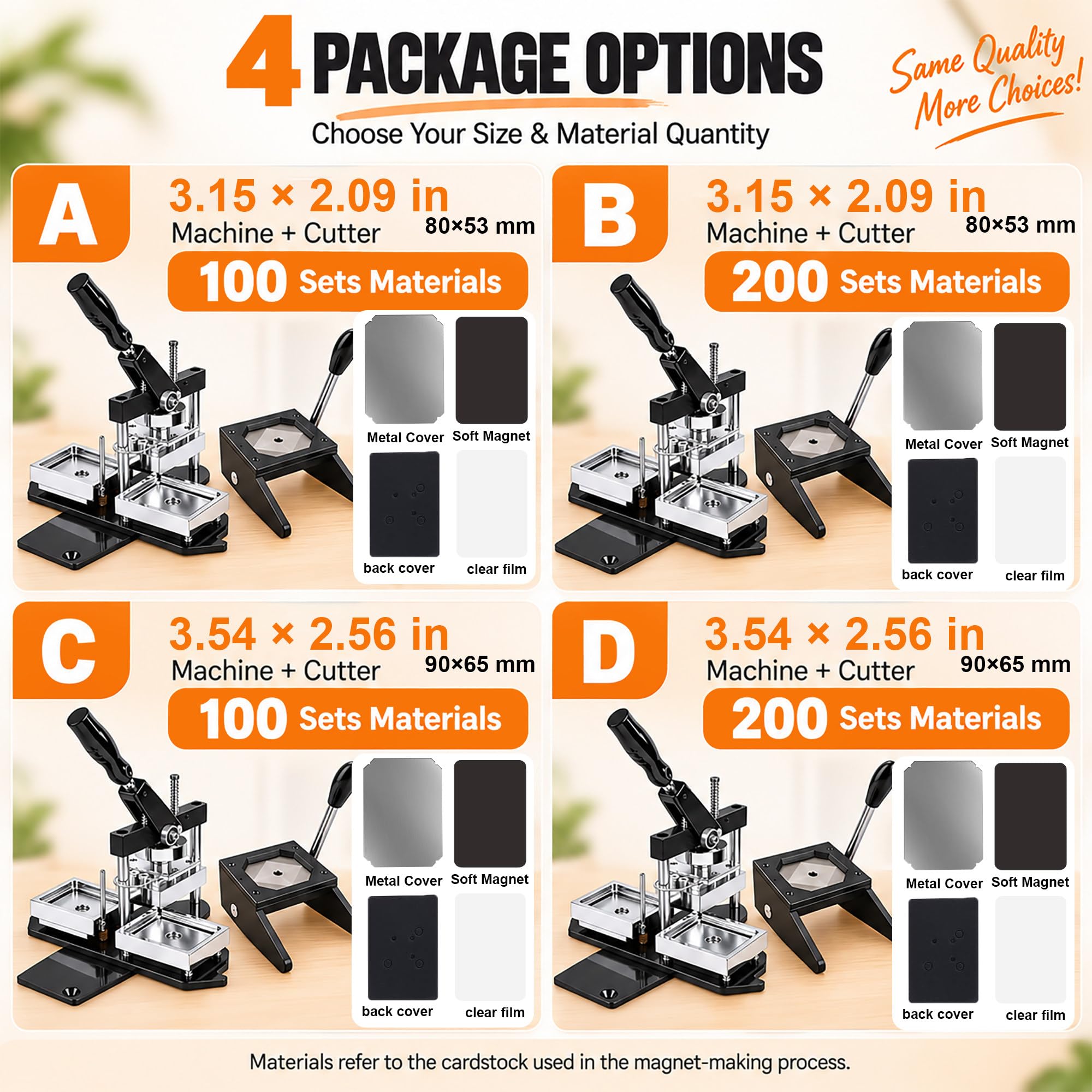 Kit para Imanes Fotográficos 3,54 x 2,56 in con Cortador y Prensa A