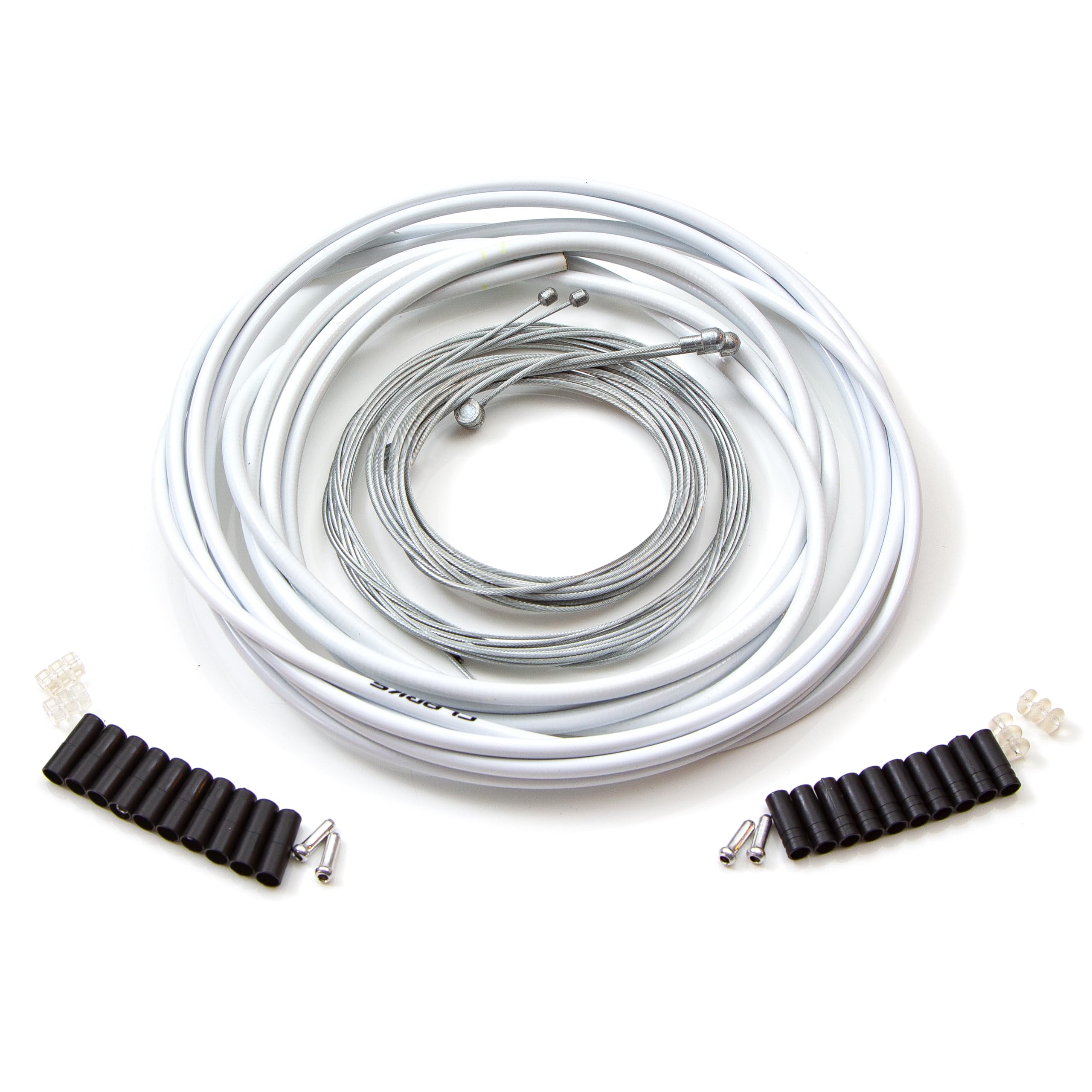 Clarks Cycle Systems Universal Stainless Steel Brake and Gear Cable Kit, Front & Rear, White