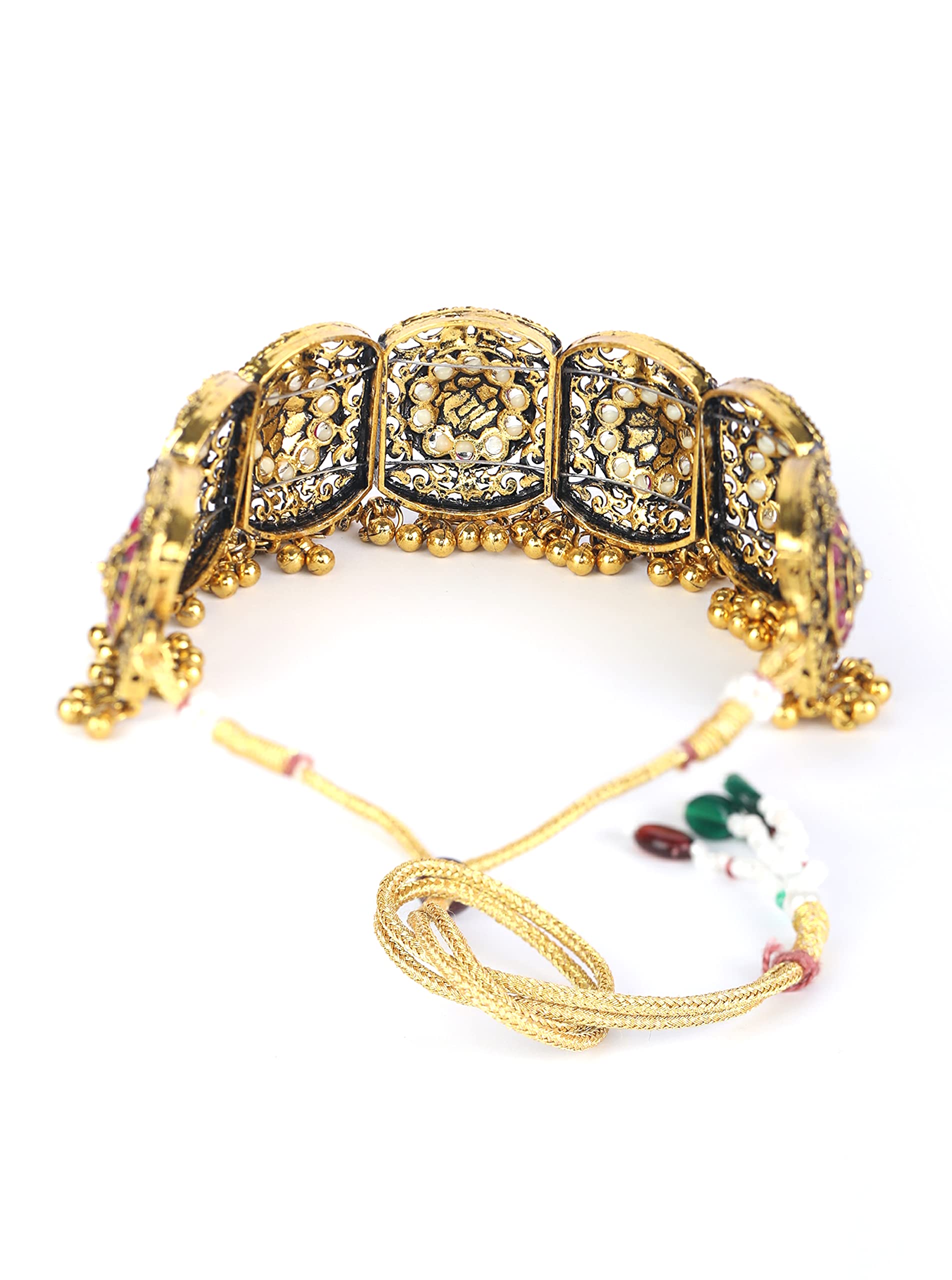 Ruby Stones Studded Plated Choker Set, Festive Glamour