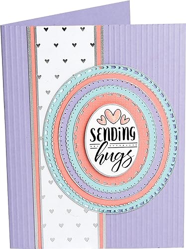 Miniatura 3 de Sizzix Framelits - Juego de troqueles ovalados con sellos, 6 unidades, multicolor