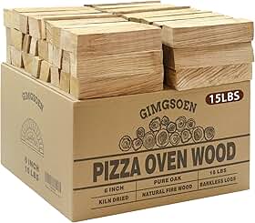 Forno De Pizza E Lenha Para Cozinhar – Mini Carvalho Seco Em Estufa, Toras De 6 Polegadas, Caixa De 15 Lb – Lenha Sem Casca Para Ooni, Gozney, Fogão Solo E Muito Mais – Alta Temperatura, Qu