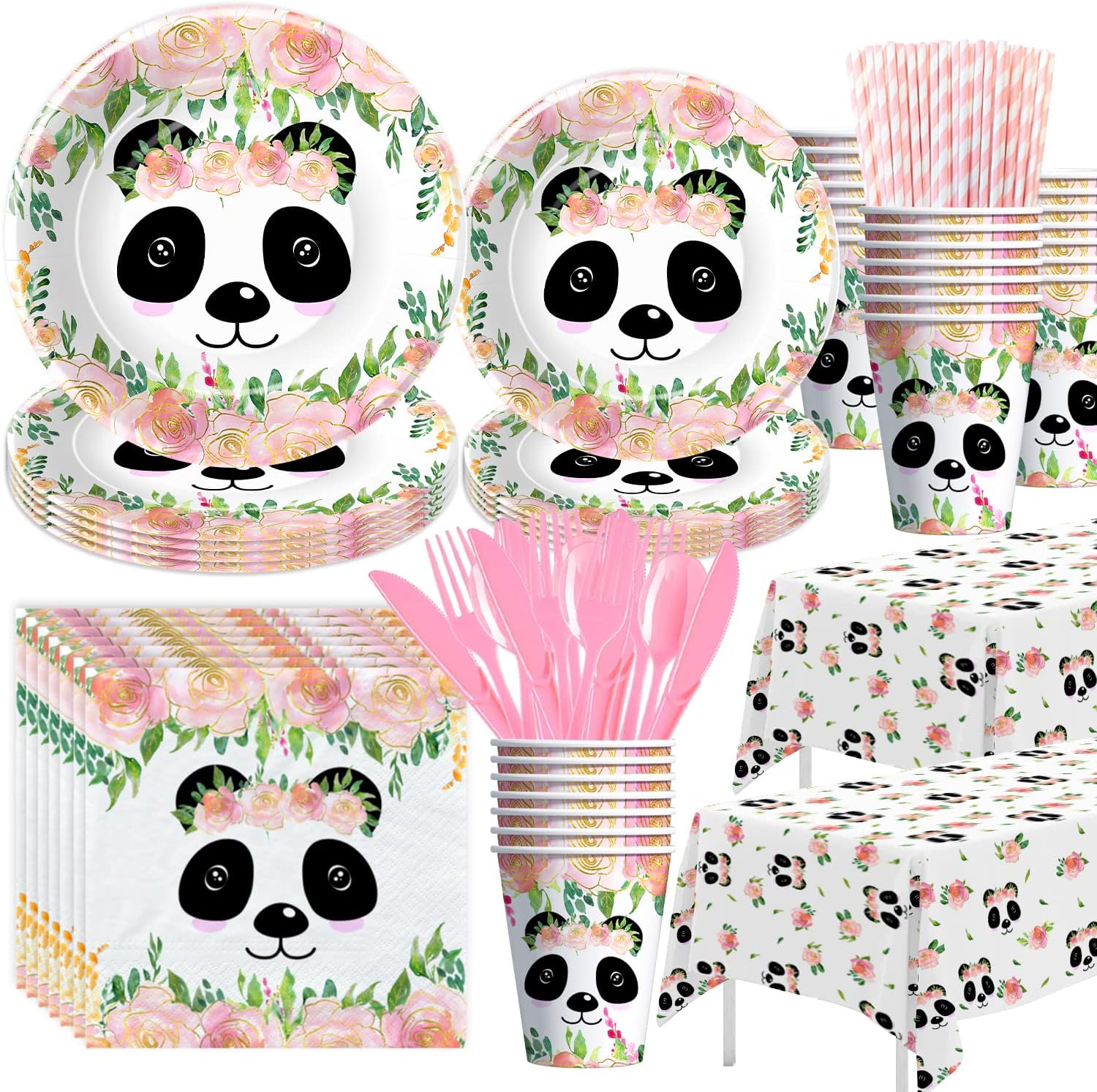 Panda Party Supplies, Panda Birthday Party Decorations, Serves 24