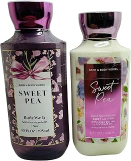 Bath & Body Works Women's Sweet Pea Body Lotion and Body Shower Gel Wash 2 Piece Set