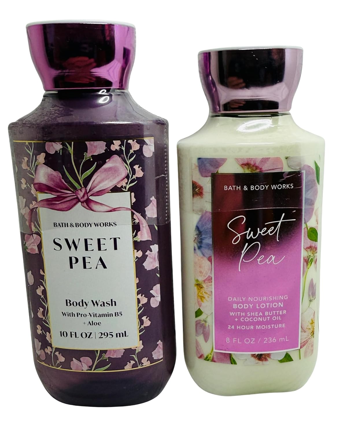 Bath & Body Works Women's Sweet Pea Body Lotion and Body Shower Gel Wash 2 Piece Set