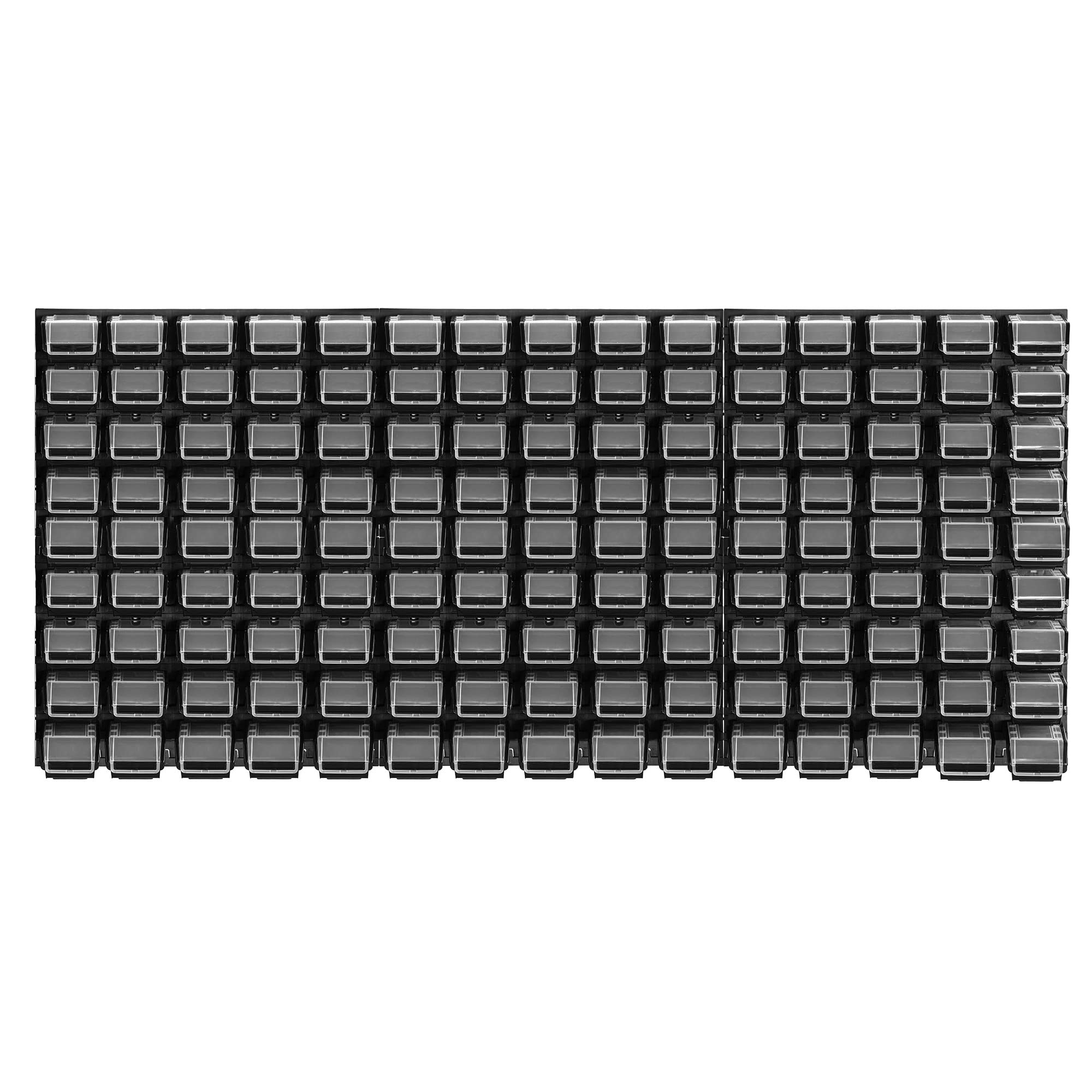KADAX Werkzeugwandregal Groß, 174x78cm Lagersystem aus robustem Kunststoff, UV-Resistentes Modul-System, Erweiterbare Wandplatten, Werkstattregal für Garage (Schwarz, 135 TLG.)