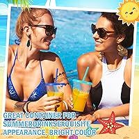 Vista 5 de 12 vasos de plástico con tapas y pajillas, vasos de plástico reutilizables, vaso a granel con popote y tapa, vaso helado para beber agua, batido