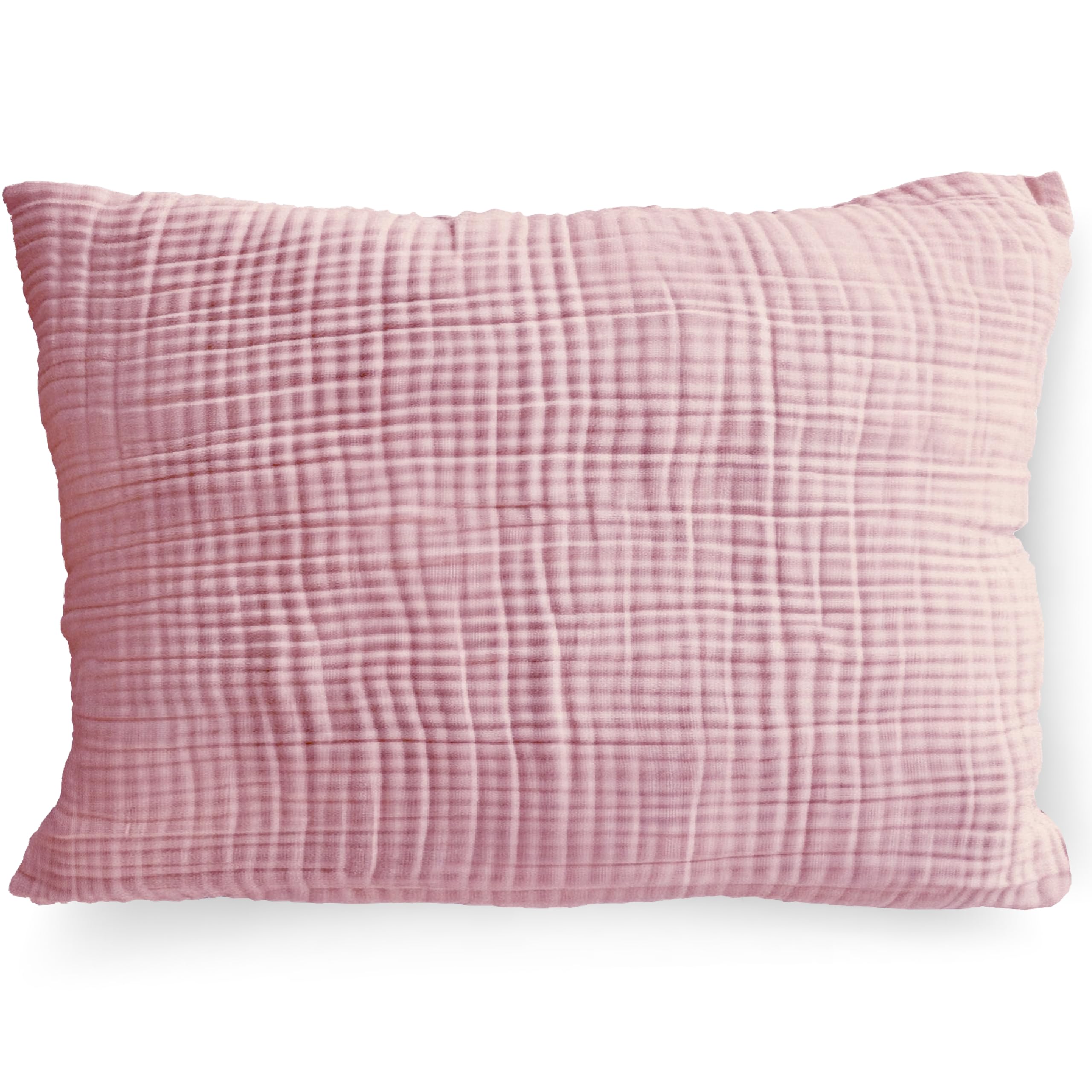 PinkZebra Funda de cojín de muselina orgánica de 40 x 80 cm, doble gauz, para niños y adultos, con certificado ÖkoTex, suave funda de almohada con certificación GOTS, color rosa polvo