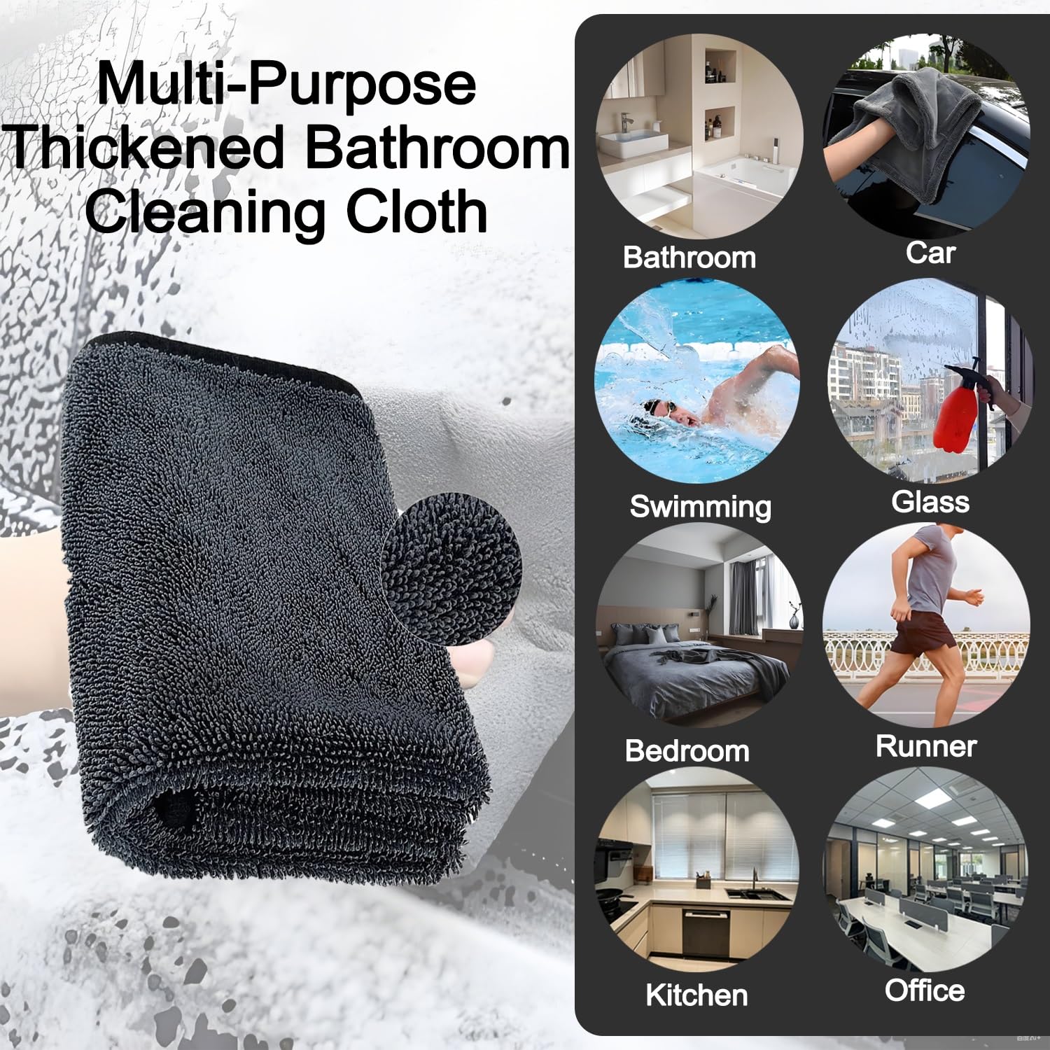 Paño Secar Baño, Toalla Microfibra Gasa Gruesa, Superabsorbente, Ideal For Limpiar Ventanas Coche, Duchas, Baños Cocinas(3packs,60x90cm)