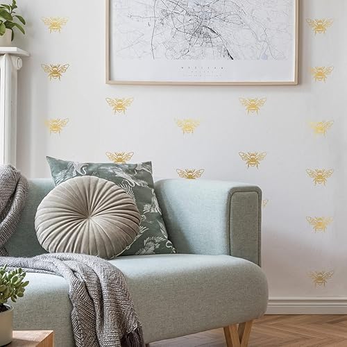 Miniatura 5 de RoomMates RMK4957SCS Gold Bee - Calcomanías de pared para despegar y pegar