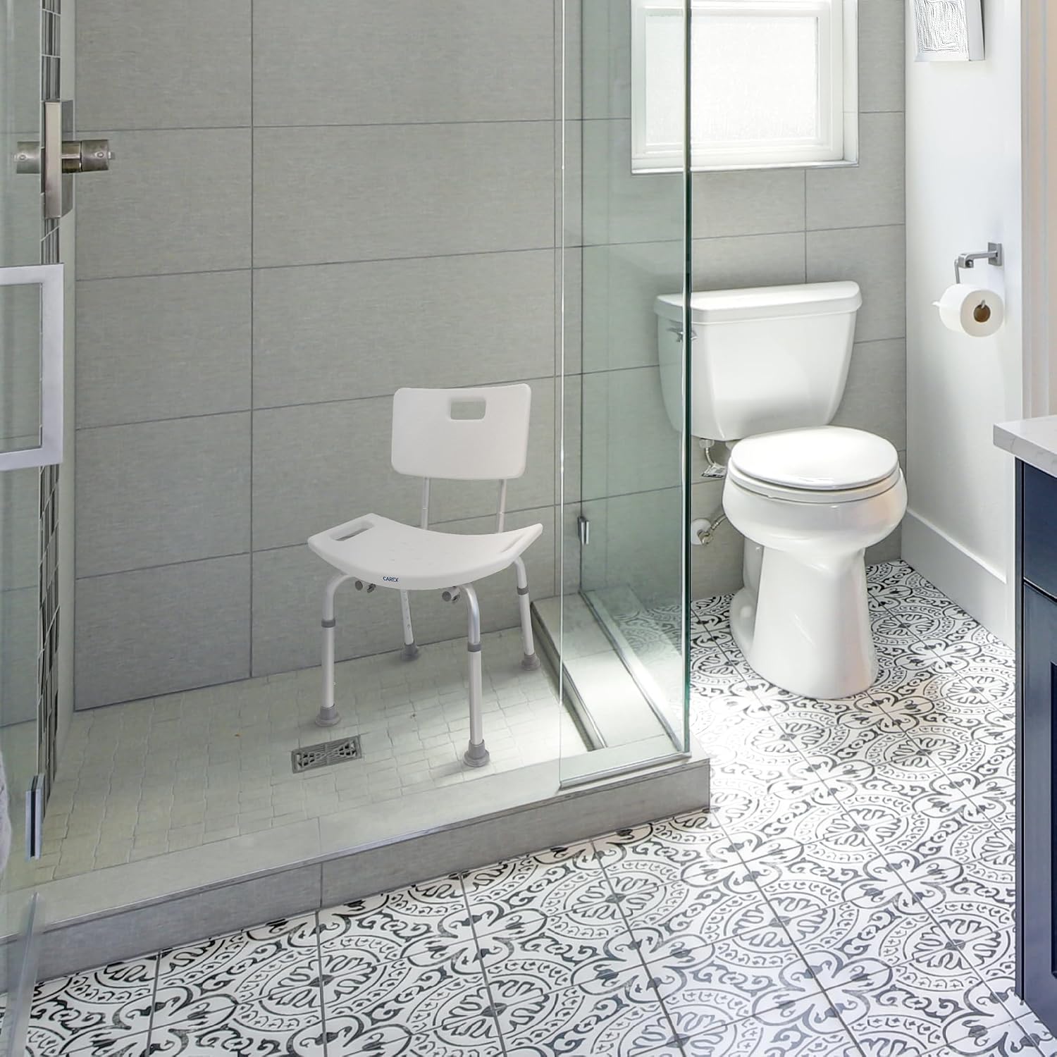 Carex Shower Chair for Inside Shower, Shower Chair for Elderly and Disabled, Shower Chair for Inside Tub, Shower Seat for Inside Shower, Bath Bench and Shower Stool