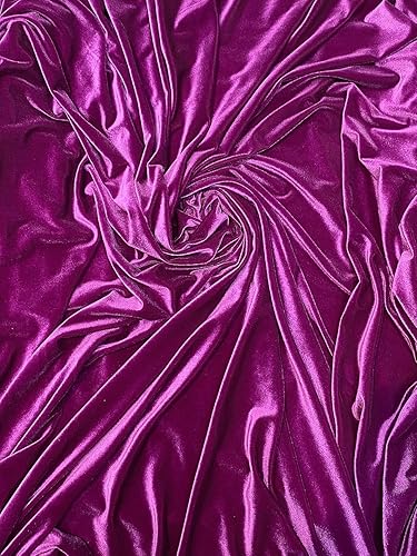 Miniatura 2 de La tela de terciopelo elástico mide 5860 pulgadas de ancho (1 yarda, magenta)
