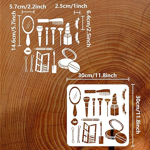 Miniatura 2 de FINGERINSPIRE Herramienta de maquillaje plantilla de pintura de 11.8 x 11.8 pulgadas, plantilla de dibujo cosmético reutilizable, pinceles de
