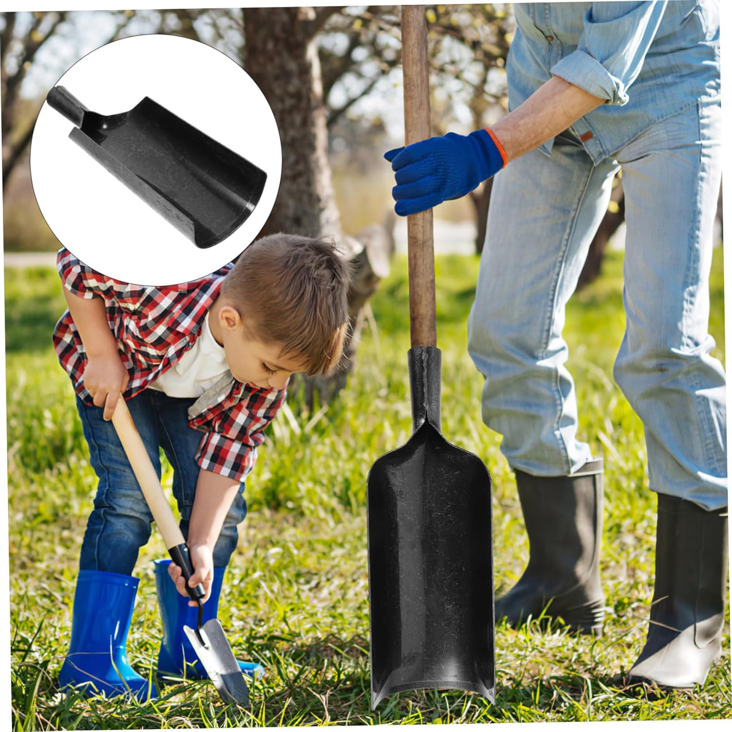 BESPORTBLE Manganese Garden Shovel Handle Spade Heavy Duty Metal Tool for Digging Root Cutting and Preparation Ergonomic Design for Easy Handling Outdoor Gardening