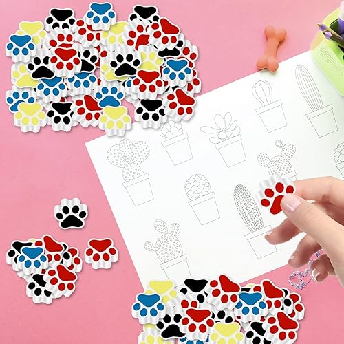 Miniatura 8 de 48 Pcs Paw Erasers 8 Colors Paw Print Erasers Dog Birthday Party Favors Cat Party Gifts Welcome Back to School Supplies for Artists Kids Students