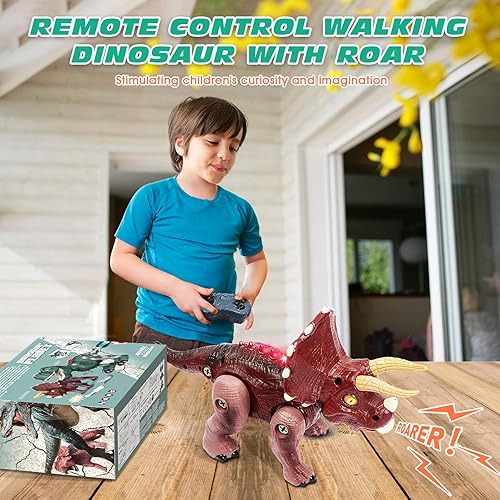 Miniatura 2 de Hot Bee Remote Control Dinosaur Toys for Kids 3-5 5-7 2 Set Building and Electric Take Apart Dinosaur ToysLearning Educational Birthday Gifts for