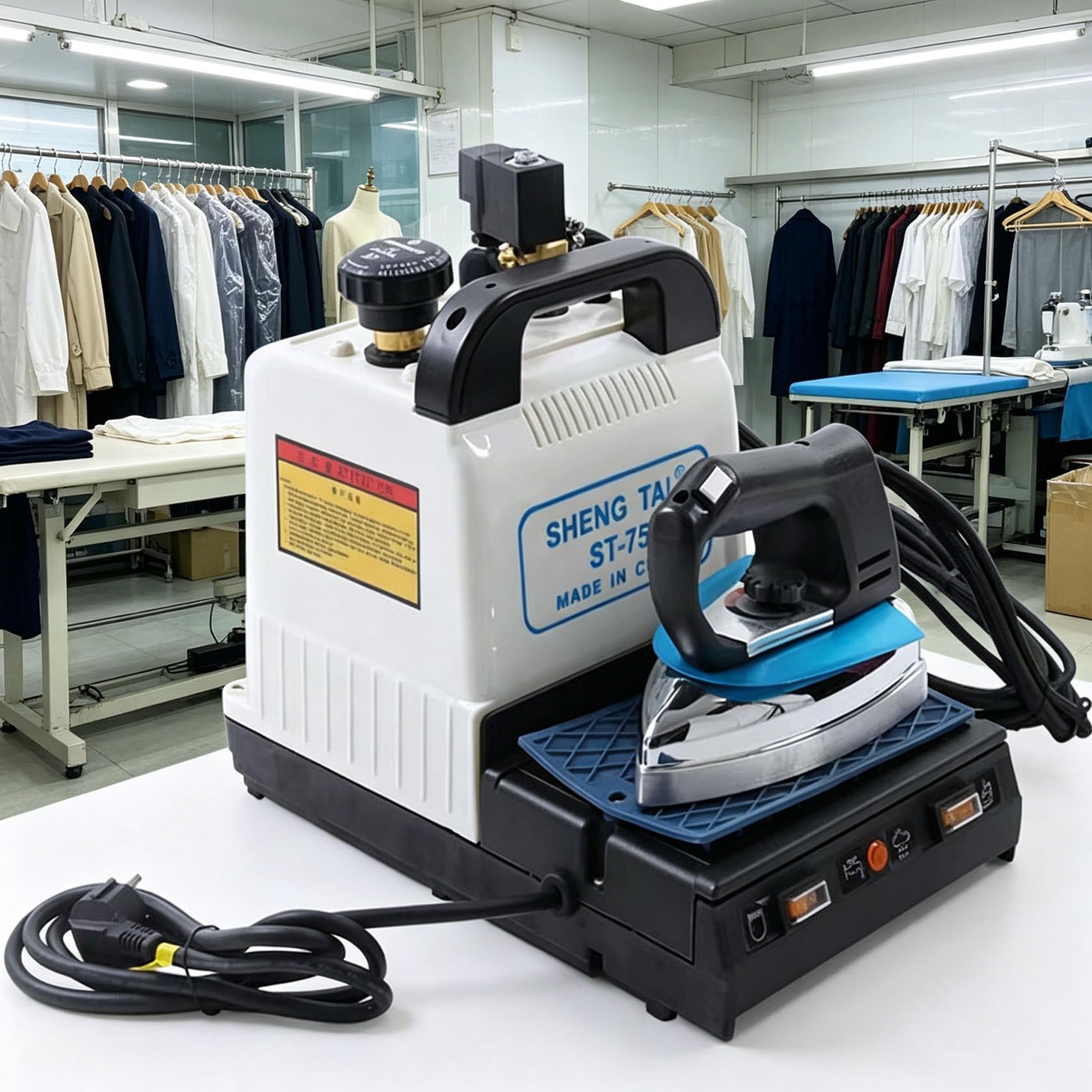 HUMNZR Laundry Boiler Steamer Iron, Stainless Steel Industrial Steam Ironing Station, With 2l Water Tank, Water Shortage Alarm, Visual Pressure Display For Clothing Stores