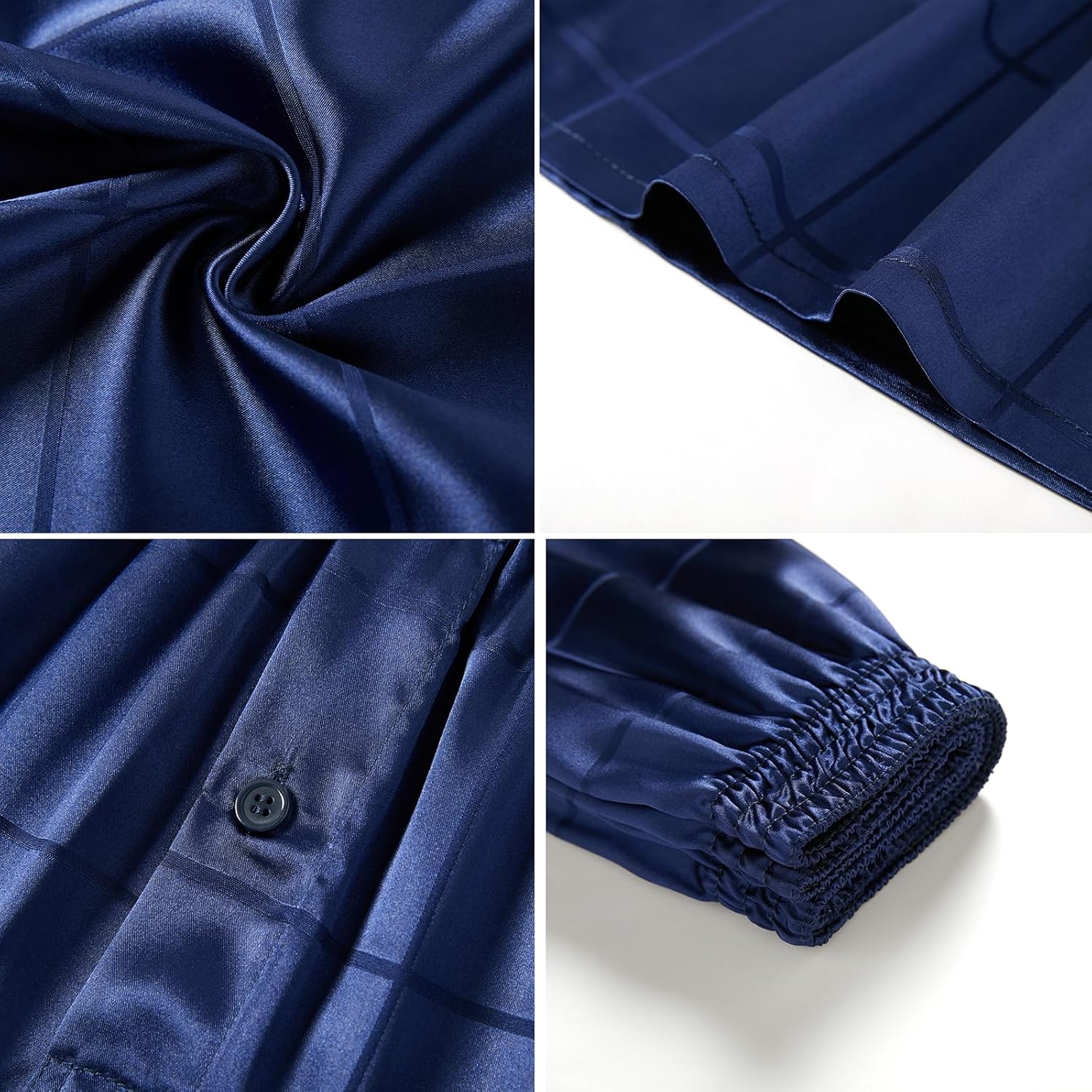 Men's Satin Boxers Pack Silky Boxer Shorts for Men, Silk Feeling Men's Underwear with Button Fly Pajamas Sleep Shorts - Image 5