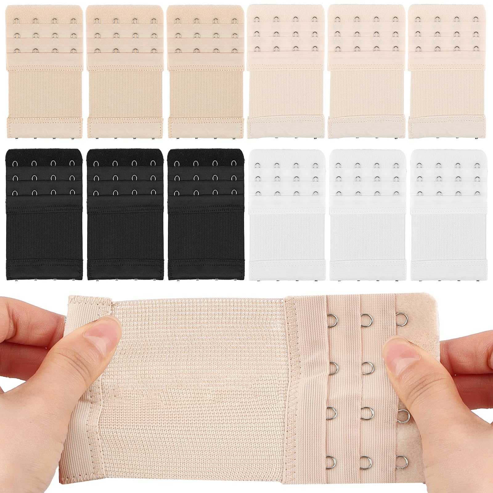 Bra Extenders 4 Hooks Bra Strap Extender 4 Hooks Bra Extender for Women Elastic Extender Plus Size 12 Pack-image-38