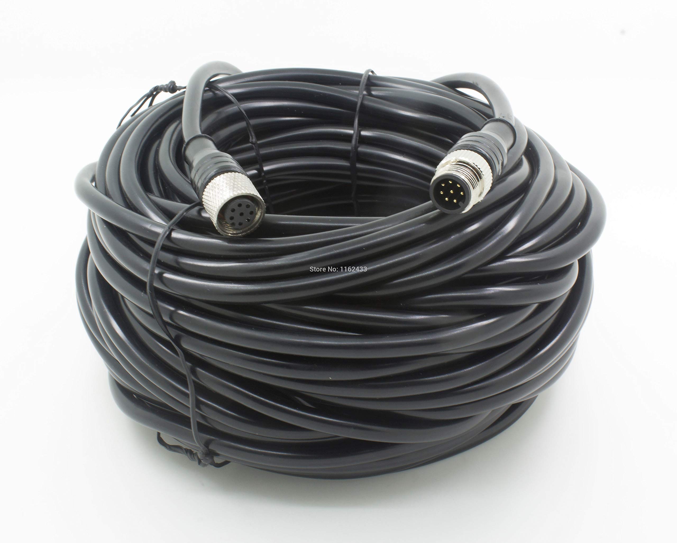 Davitu FSC1212-MFSS-88 M12 sensor connector 8 pins straight male head + 8 pins straight female head 25m black cable - (Color: Black)