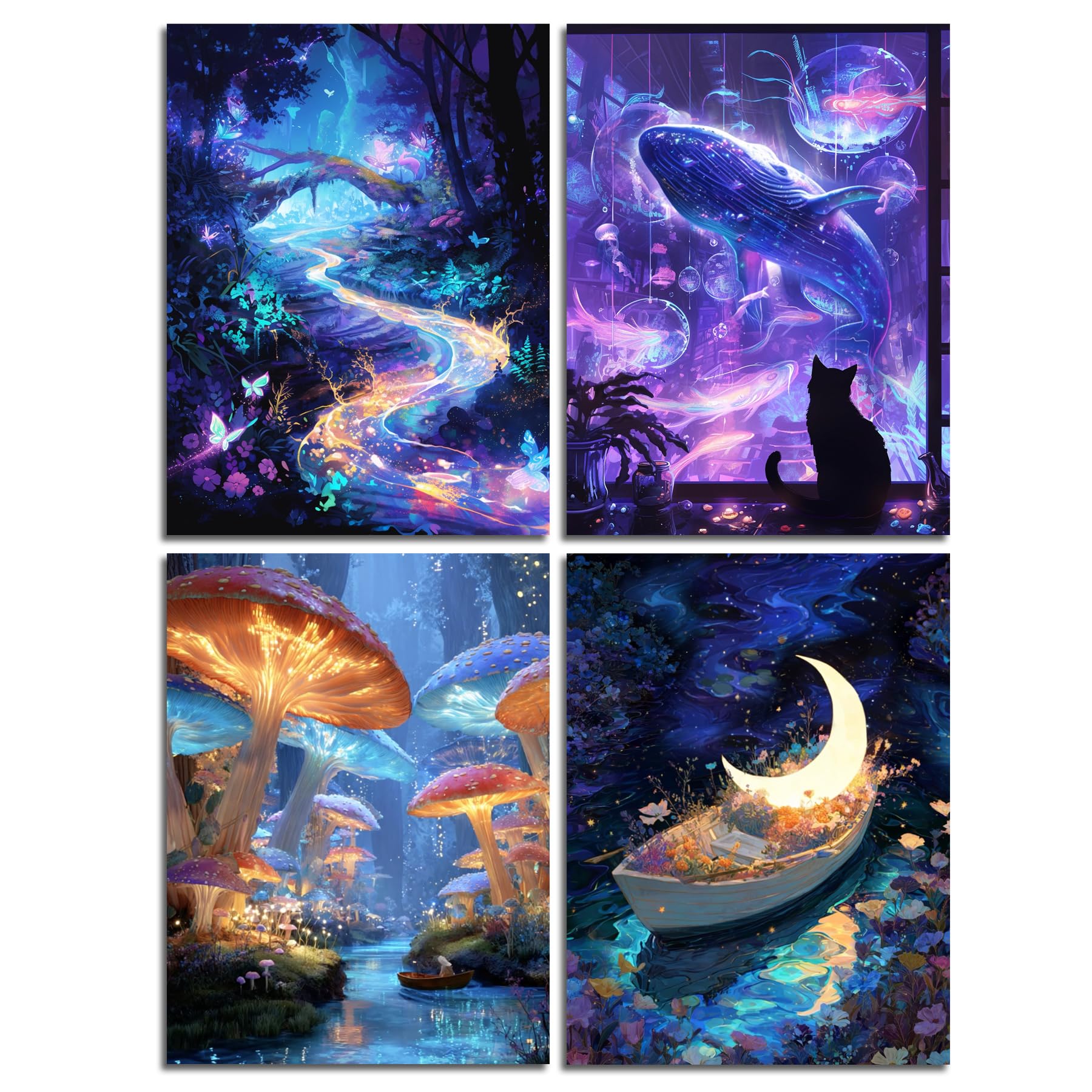 Muzagroo Art Dream World 5D Diamond Painting for Adults DIY Beginner, Diamond Painting (12 x 16 inch), 4 Pieces (Dream World) โ image 1