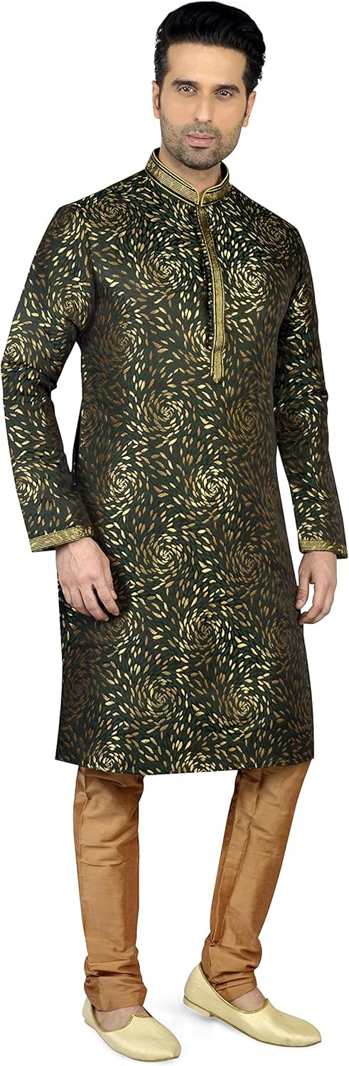 Mens Silk Kurta Pyjama Set - Image 3