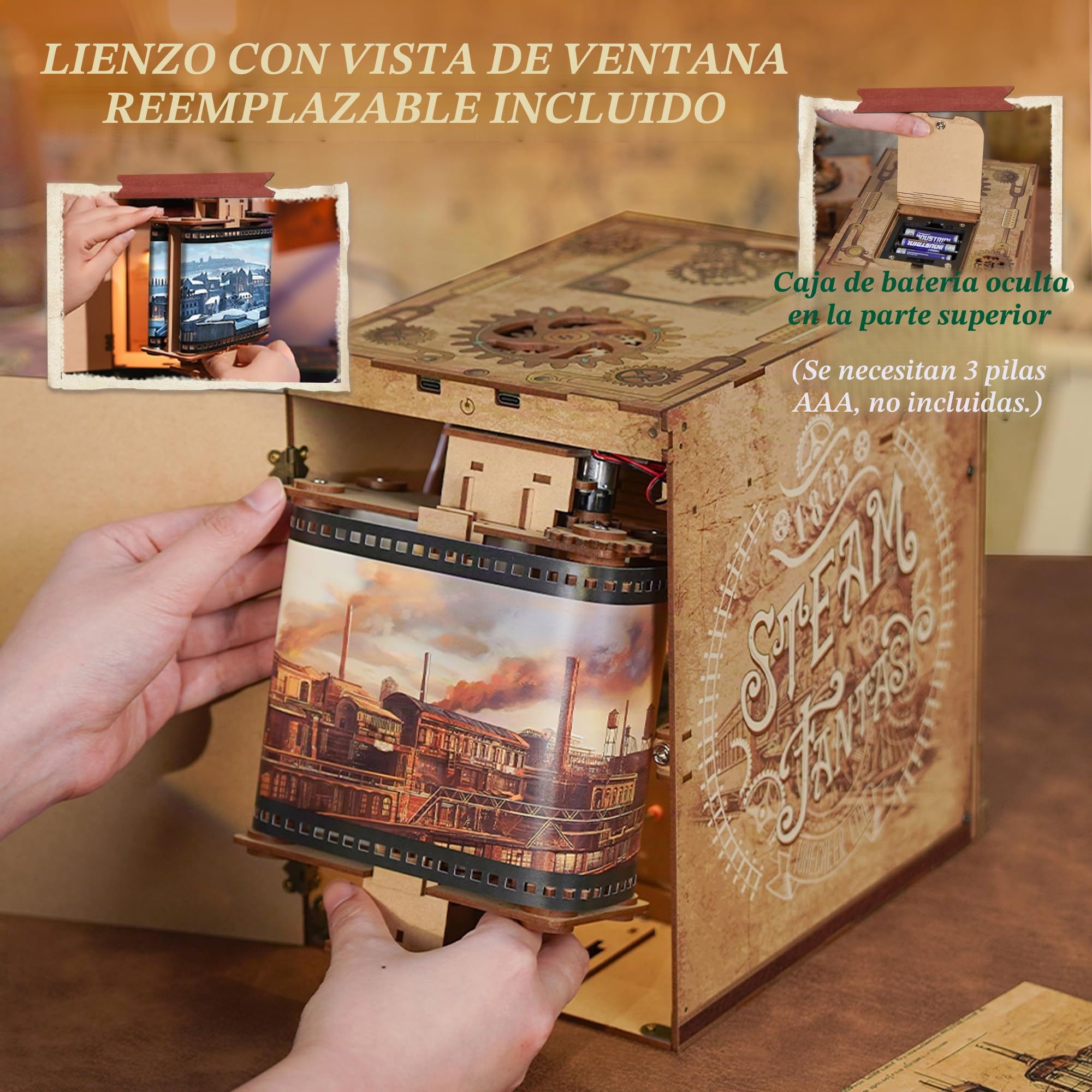 Tonecheer Motion Scene Book Nook Kits - Vapor Fantasía Infinity Zugabteil 3D Puzzle, Sujetalibros de Madera para Adultos Booknooks DIY Casa en Miniatura para Decorar bibliotecas y estanterías
