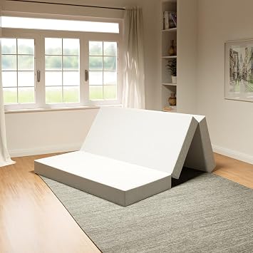 DynastyMattress Folding Mattress Single, 15 cm Thick Tri Folding Memory Foam Mattress, Folding Mattress, Gel Foam, Washable cover, Single Bed, 190 x 90 x 15 CM