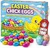 Easter Chicks Chocolate Mini Eggs 100g - Classic Easter Eggs Chocolates Gift Box for Kids & Adults - Assorted Brightly Foiled Wrapped Novelty Milk Cocoa Filled Sweet Treats, Thank You Gifts