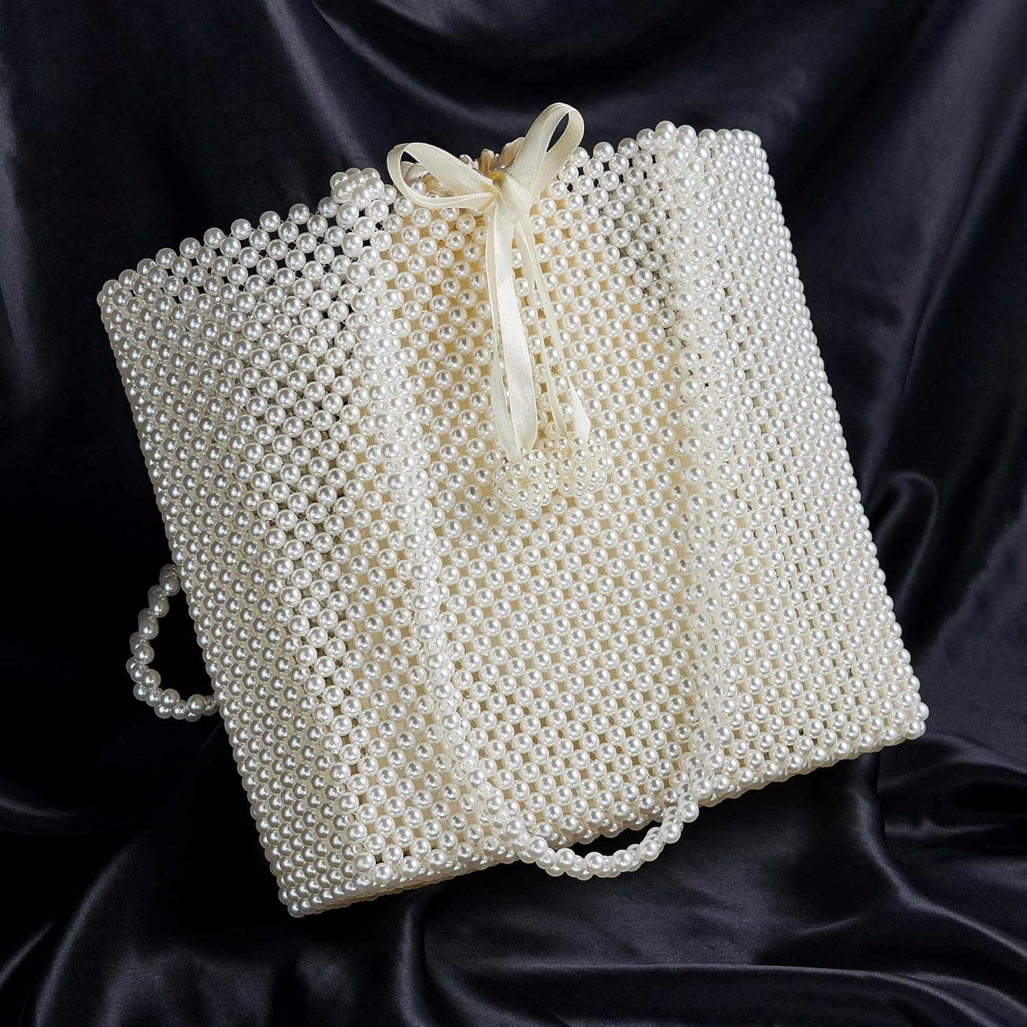 Pearl Purse Tote Bag Shouder Bag For Women Wedding Party Shiny Beaded Bag Travel Bag With Pearl - Image 7