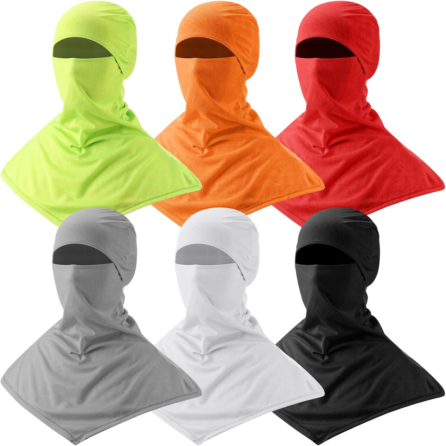 Syhood 6 Pieces Balaclava Face Cover Breathable Long Neck Covers Summer Neck Protector for Men Sun Protection