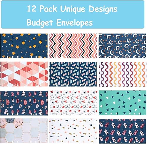 Miniatura 3 de 24 sobres de presupuesto y hojas de presupuesto de gastos A6, bolsillos para carpeta, 6 agujeros, elegantes y reutilizables para sistema de sobres