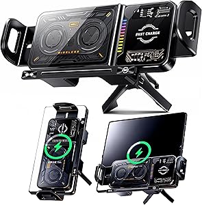 Wireless Car Charger, 2026 Upgrade 15W Fast Charging with LED Light Auto Clamping Phone Holder for iPhone 16/15/14/13 Mini Pro Max, Samsung Galaxy S25 Ultra, S24/S23 etc (Black)