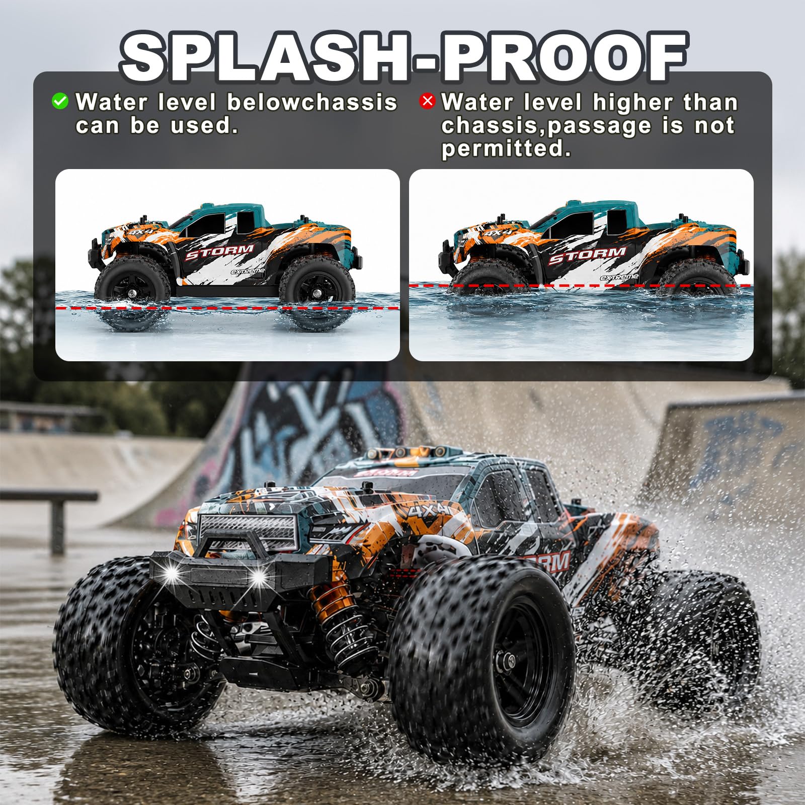 YESHIN Ferngesteuertes Auto 1:18 4WD RC Car 40 km/h für Erwachsene & Jungen | ab 8 10 Jahren RTR Offroad All-Terrain RC Auto mit Vollmetall-Antrieb, 2x1300-mAh-Akkus & 2 Karosserien tolles Geschenk