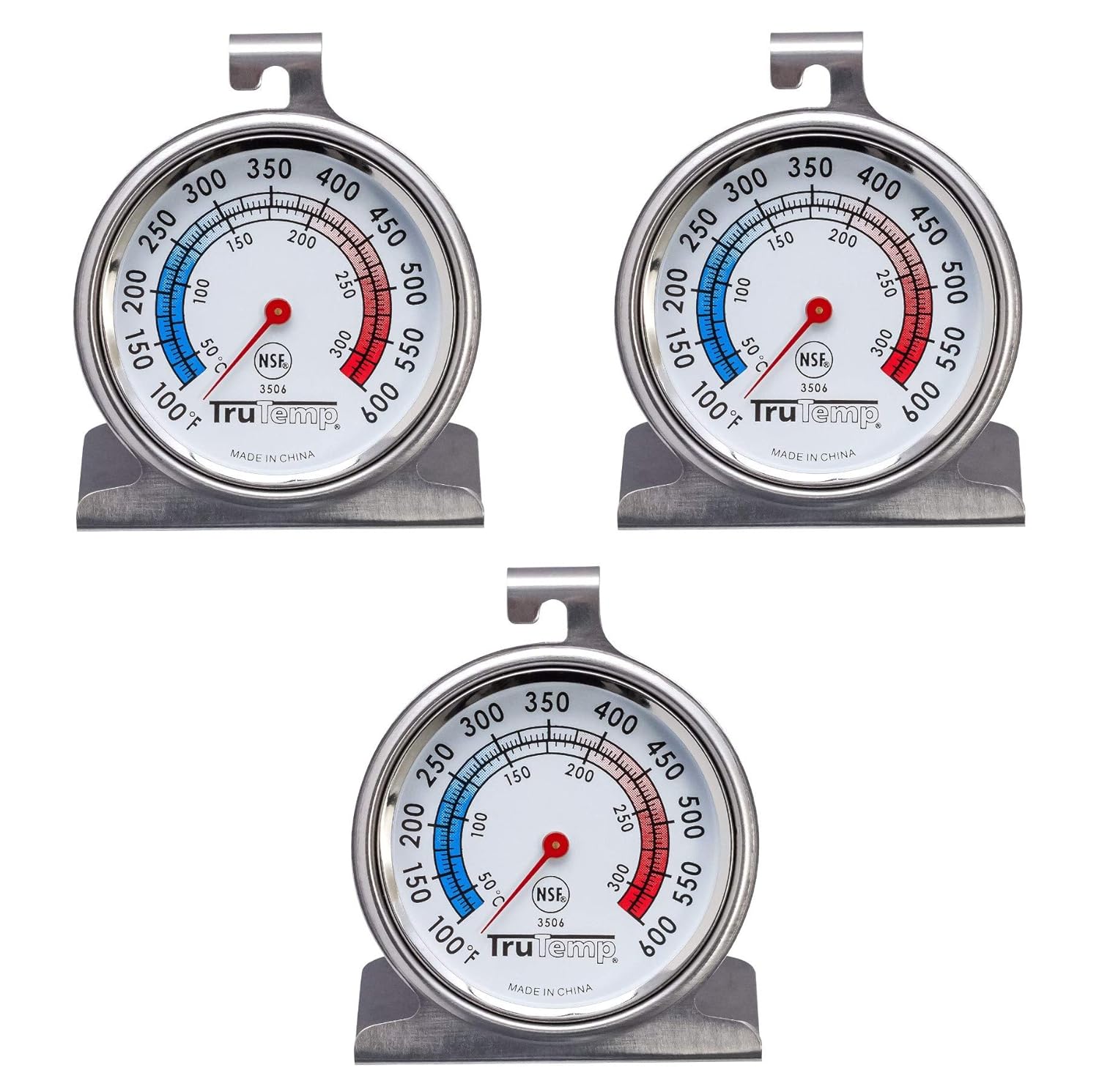 Taylor Classic Series Large Dial Oven Thermometer, 3-Pack - Accurate & Reliable Kitchen Essential