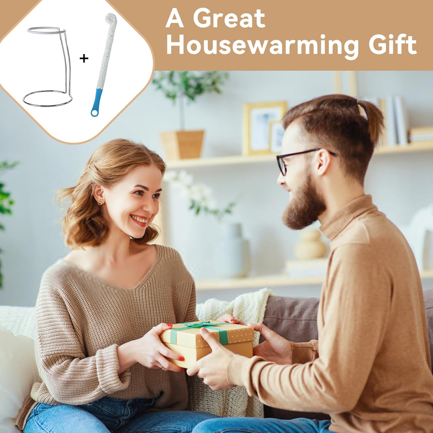 Lily's Home Wine Decanter Drying Stand with Rubber Coated Top to Prevent Scratches, Includes Cleaning Brush, For Standard Large Bottomed Wine Decanters, Decanter and Wine Glass NOT Included - Image 8