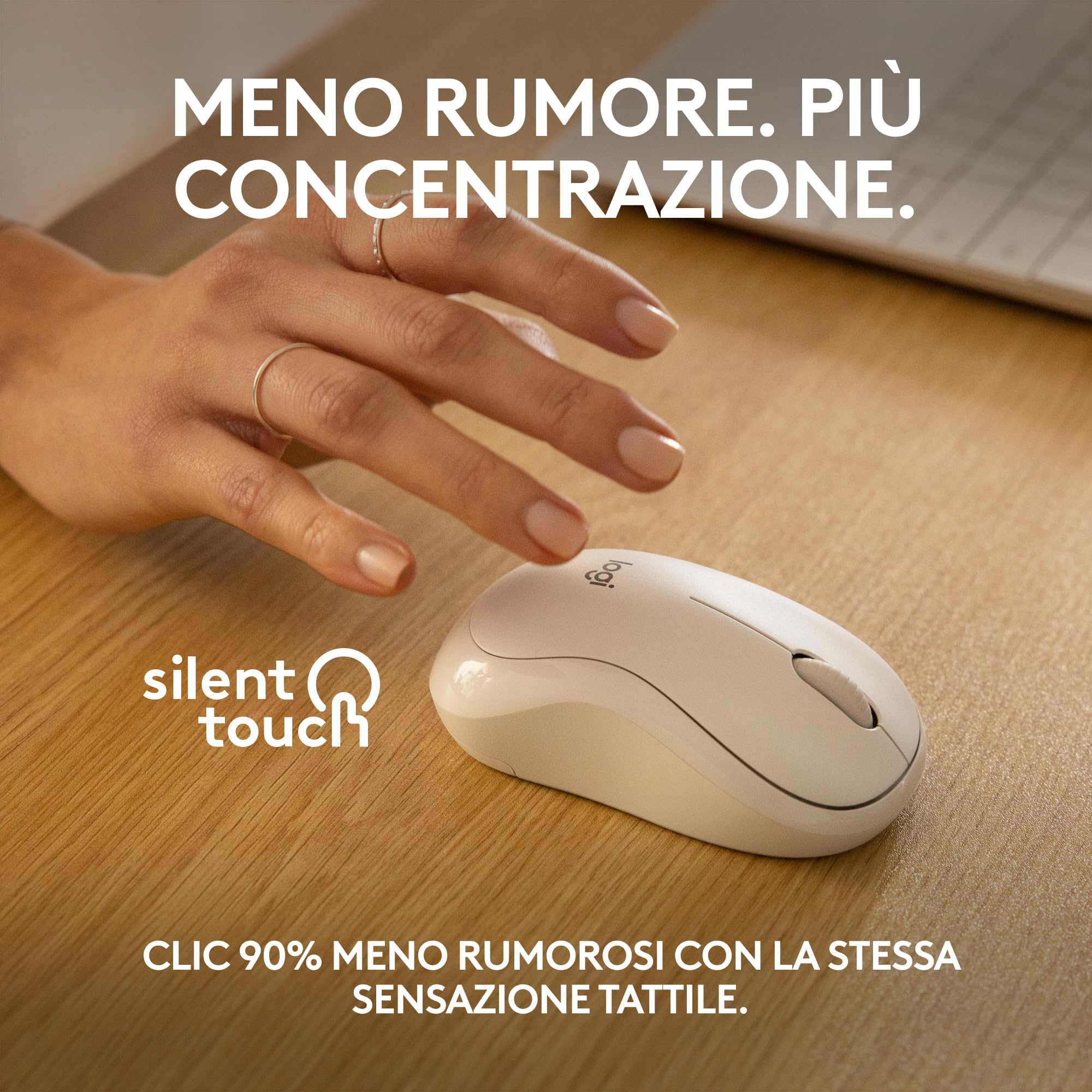 Logitech M240 Silenzioso Bluetooth Mouse, Wireless, Compatto, Portatile, Smooth Tracking, durata batteria 18 mesi, per Windows, macOS, ChromeOS, Compatibile PC, Mac, Laptop, Tablet - Bianco
