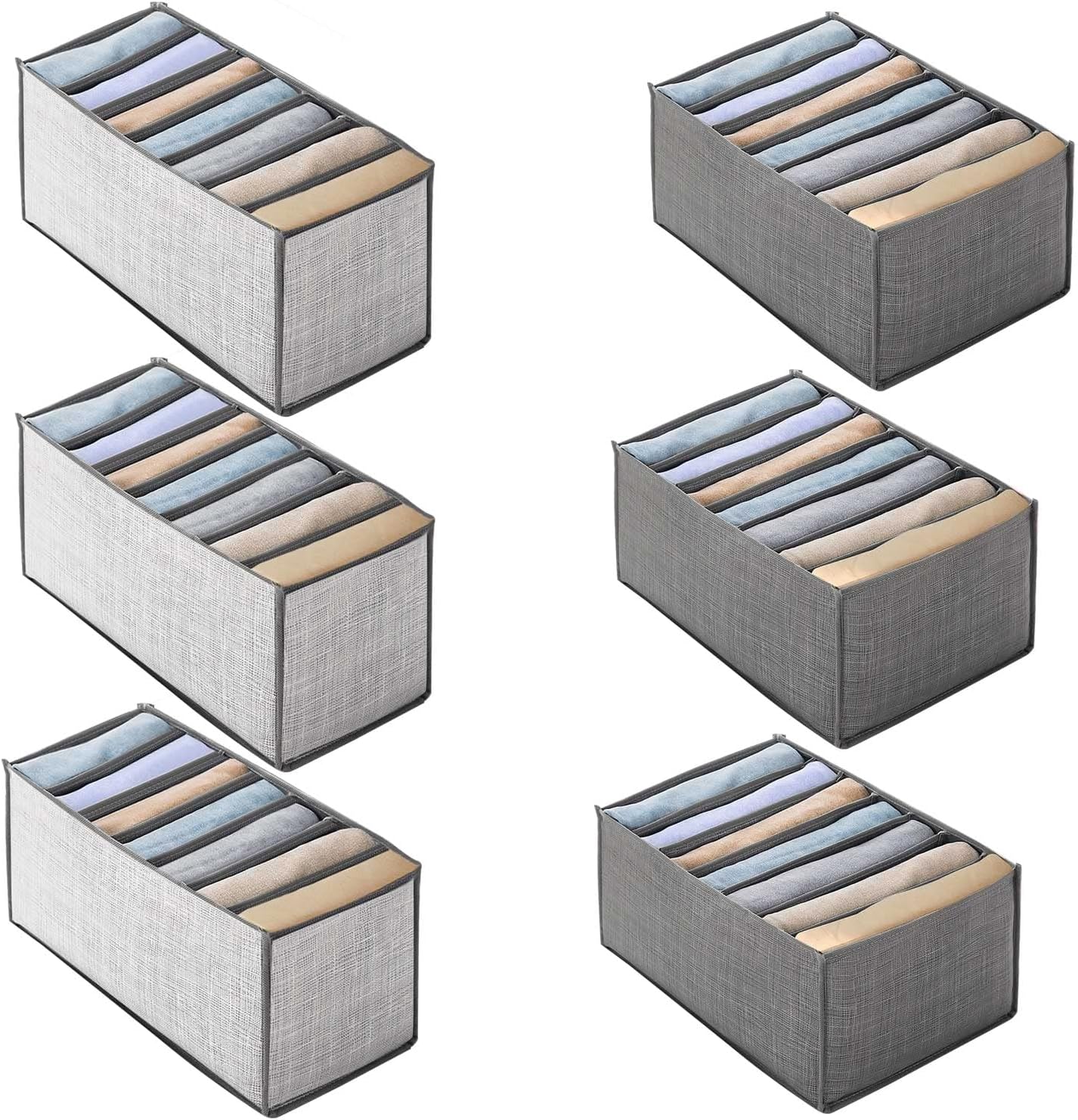 LIEEDRSF 6PCS Wardrobe Clothes Organizer 7 Grids/Washable