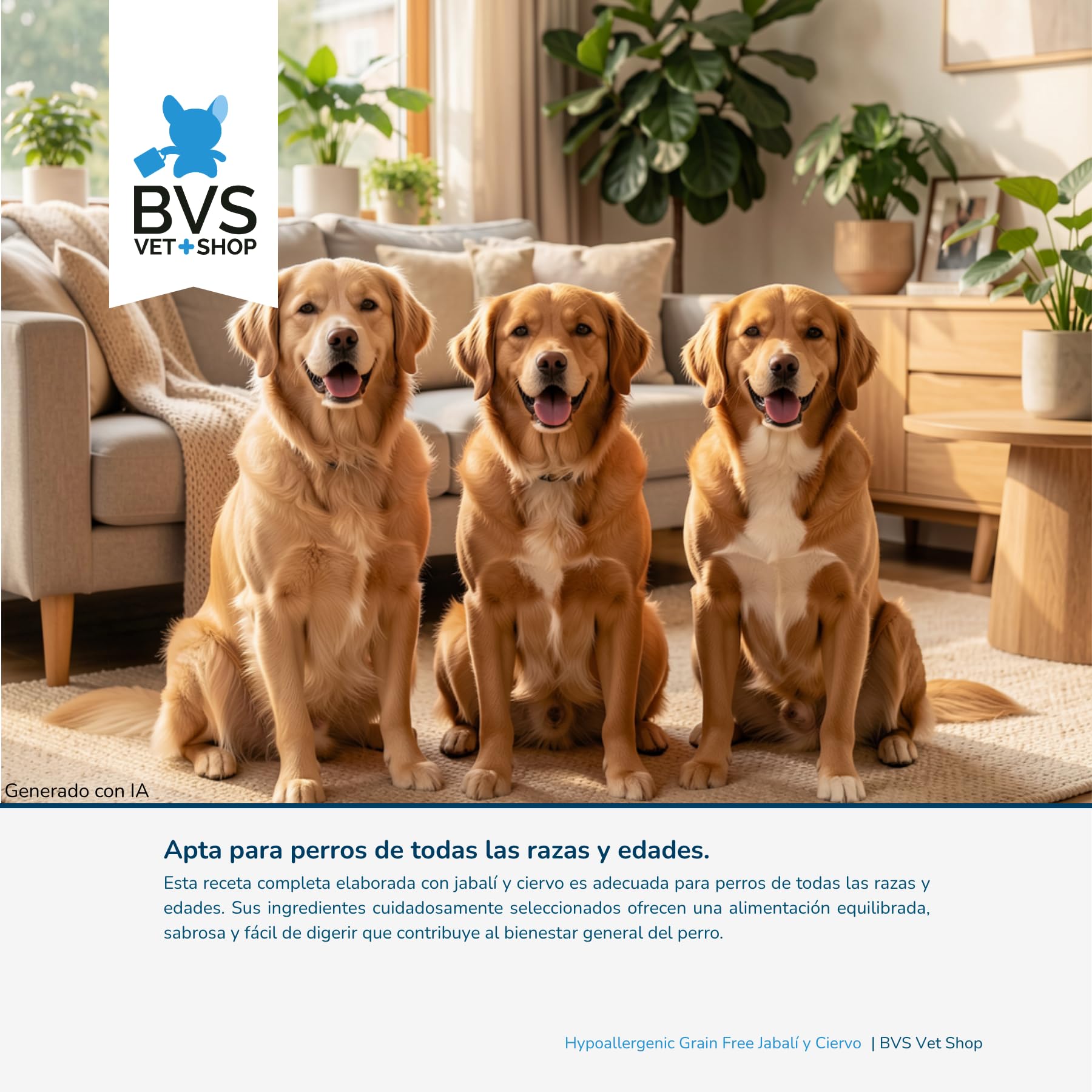 BVS Vet Shop | Diet Hypoallergenic Grain Free Jabalí y Ciervo Lata para Perros | Ideal para Perros con alergias o intolerancias extremas desconocidas | 12 unid. x 380 gr
