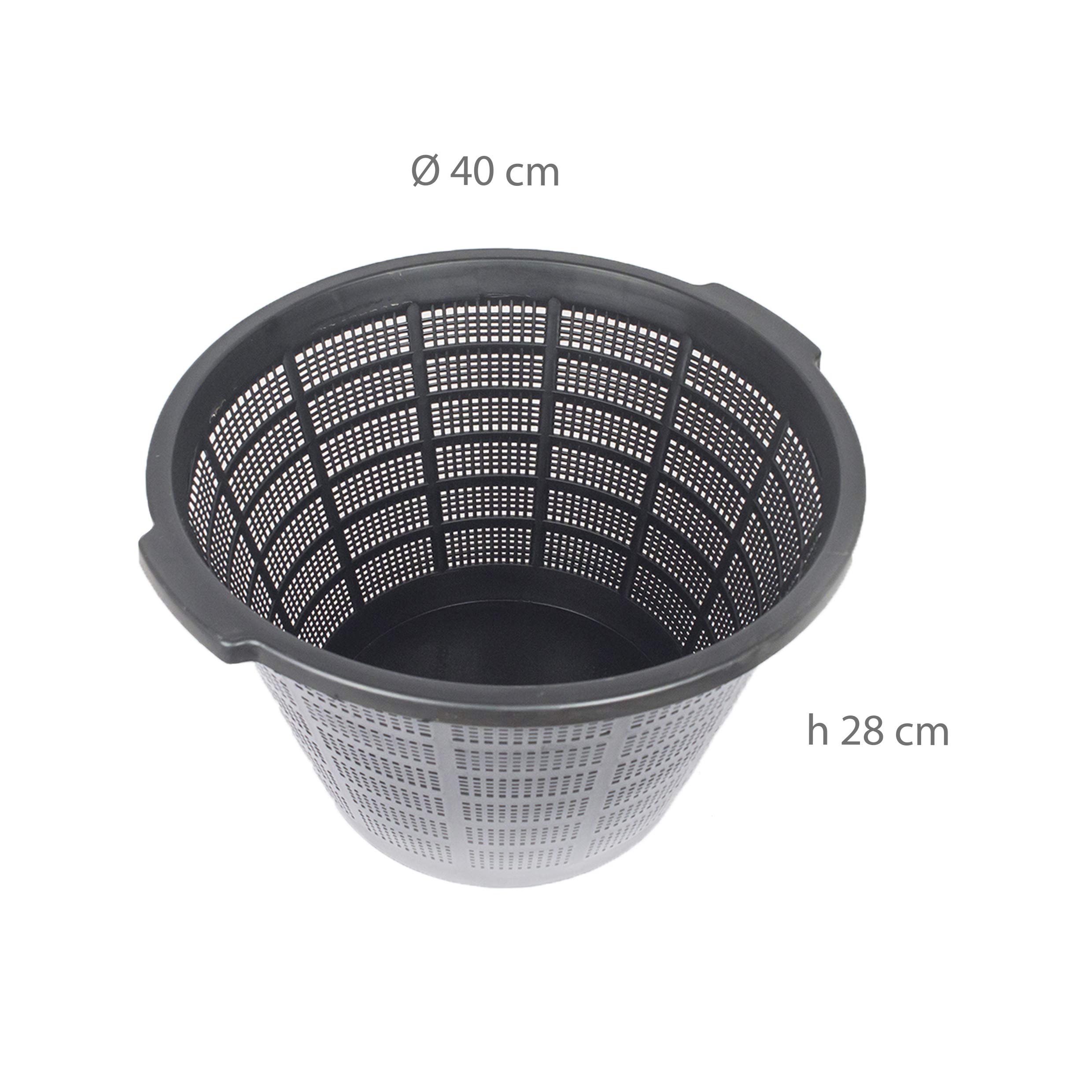 3 Pflanzkörbe XXL 40 cm Wasserpflanzenkorb für Gartenteich - Pflanzkorb gut für Anzucht Gewächshaus Teichpflanzen Seerosen Kunststoff Aquarium Pflanzen Korb Gartenteich Gewächshaus Zubehör