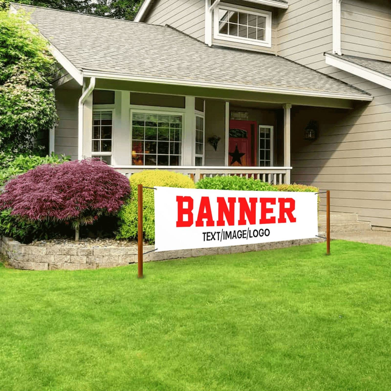 Custom Banner Outdoor Yard Signs 6x2ft Personalized Banners And Signs Customize With Photo Text Logo Indoor For Business Parties Birthday Decorations
