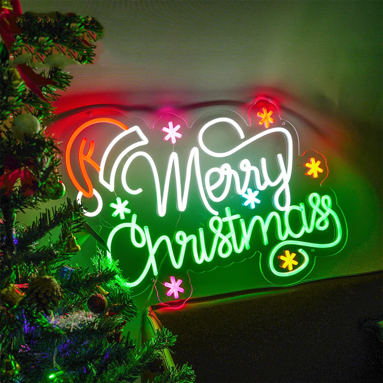 Amazon.co.jp: 23.6X16.9インチ メリークリスマス ネオンサイン