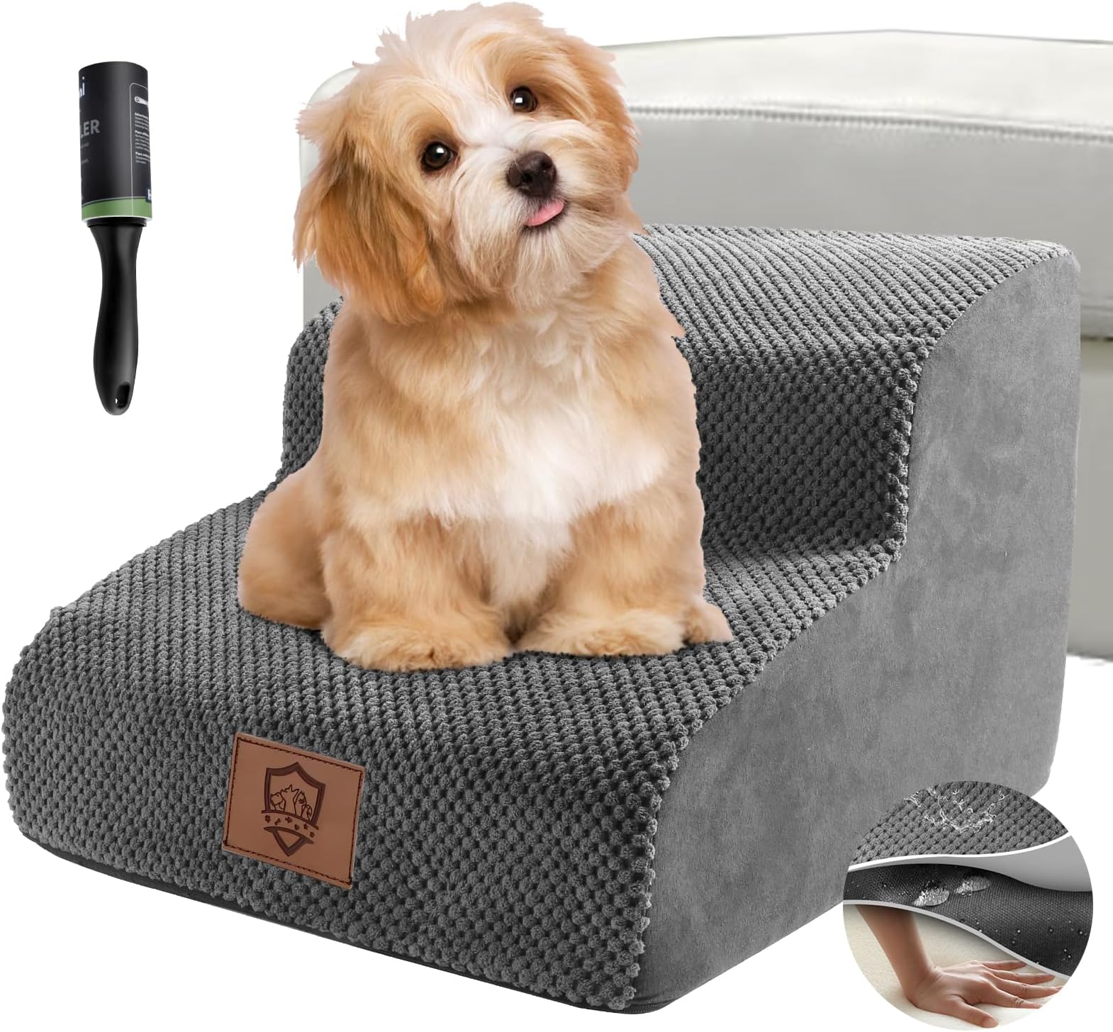 Shoze 3 Steps Portable Dog Puppy Ladder Doggy Pet Soft Stairs Ramp Washable Cover Dog Stairs