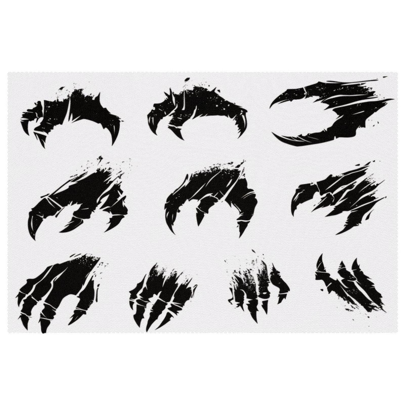 Sets de table antidérapants et résistants à la chaleur - Lot de 6 design noir