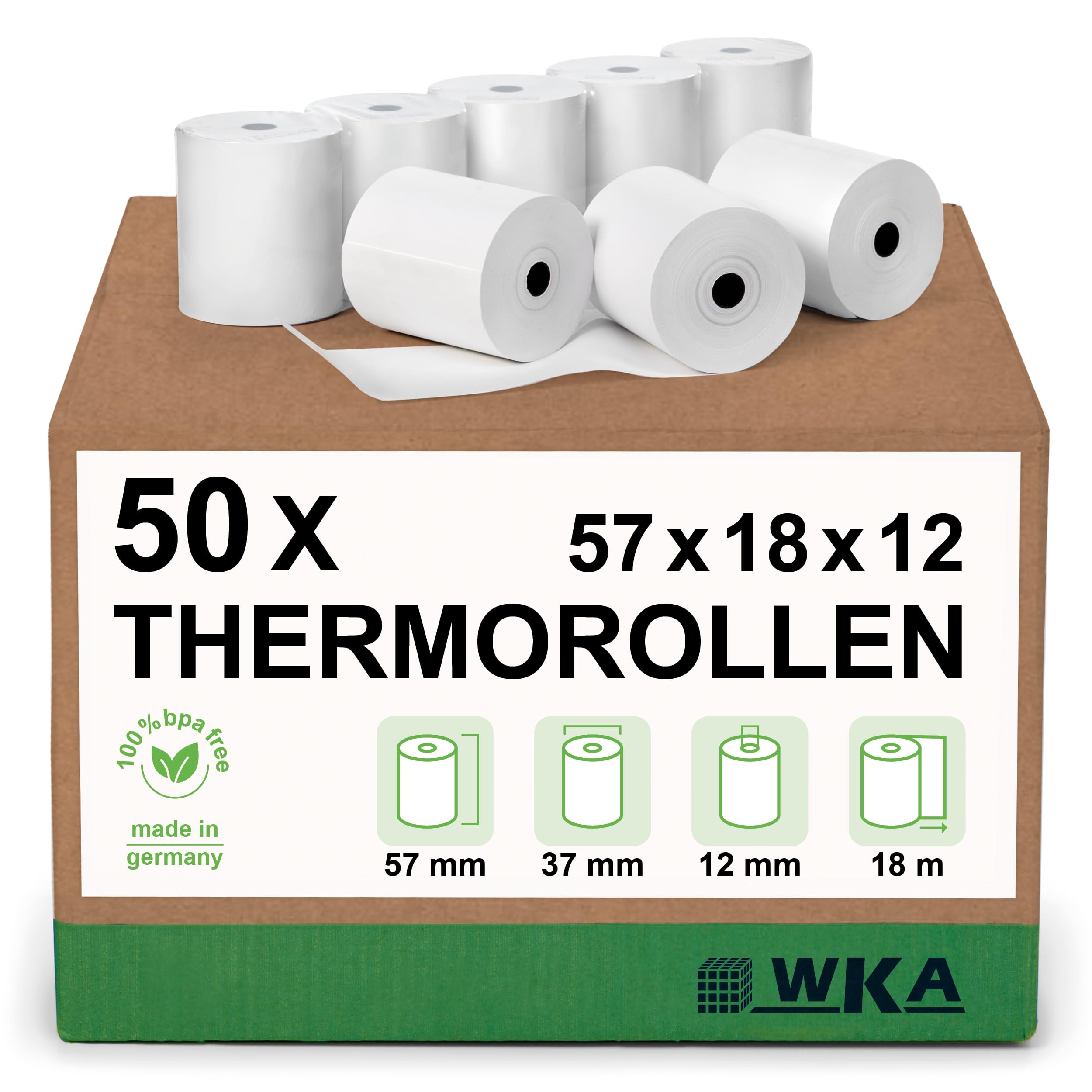 5 Stück Thermorollen – BPA-frei, 57 Mm X 25 M Bonrollen Für Kassen & Terminals (KT157)