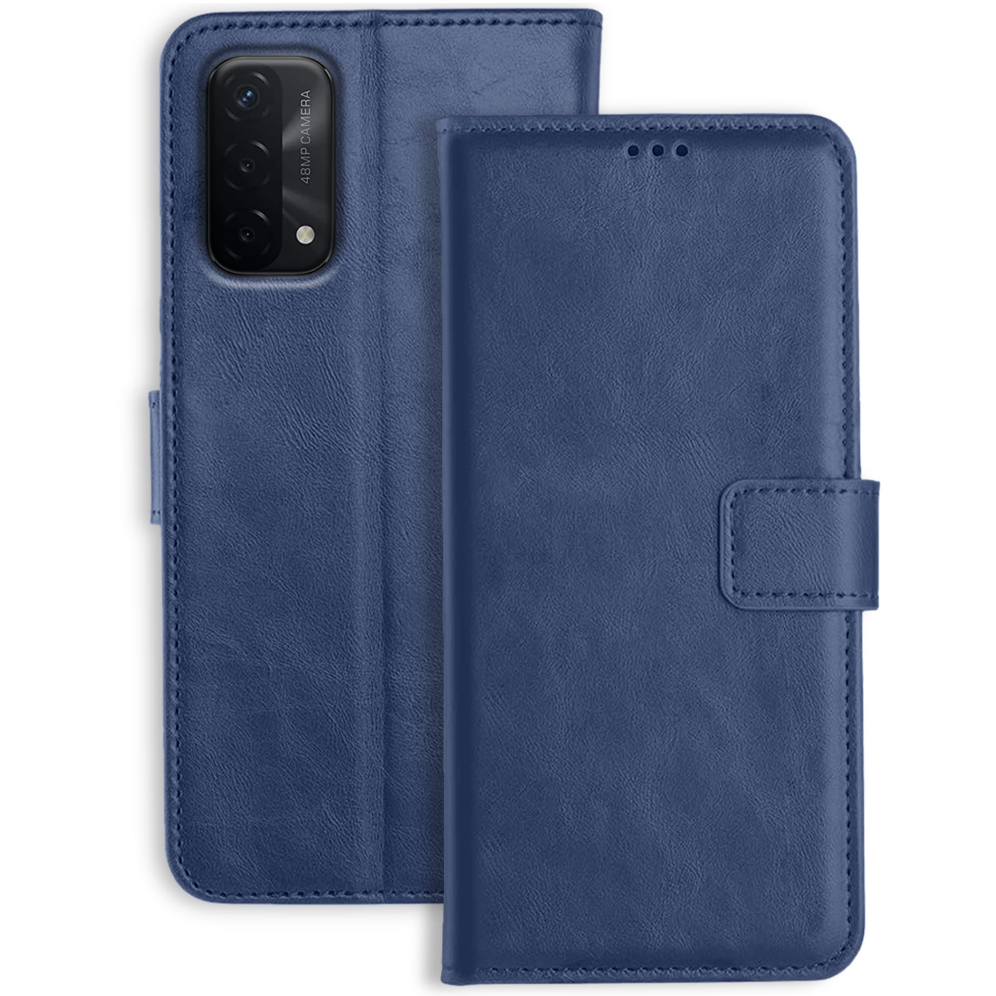 Profov Oppo A74 Flip Cover | Leather Finish | Inside Pockets & Stand | Shockproof Wallet Style Magnetic Closure Back Cover Case for Oppo A74 (Blue) (B09TRGD1RP) Amazon Price History, Amazon Price Tracker
