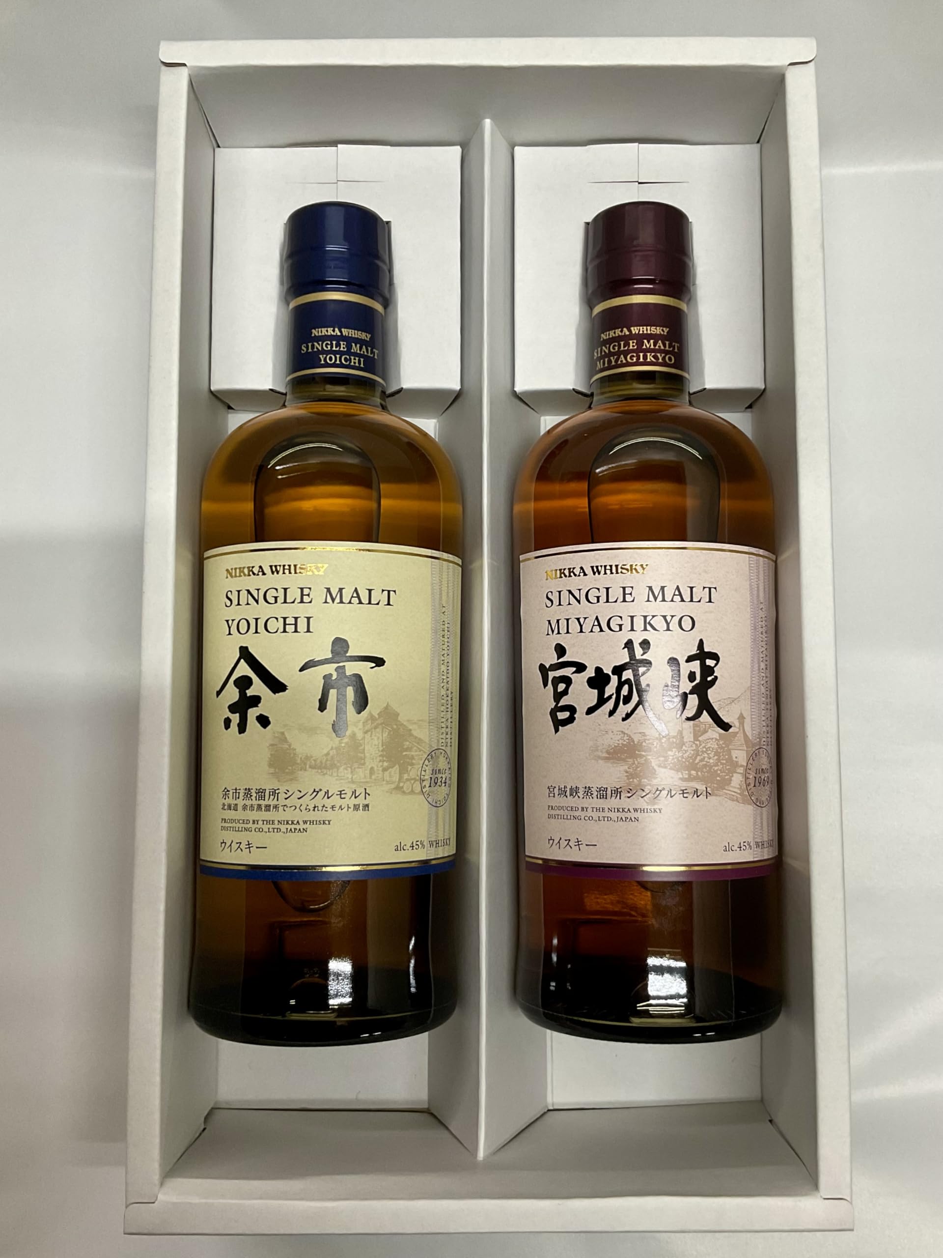 Amazon.co.jp: ニッカ シングルモルト 余市・宮城峡 飲み比べ 700ml×2  