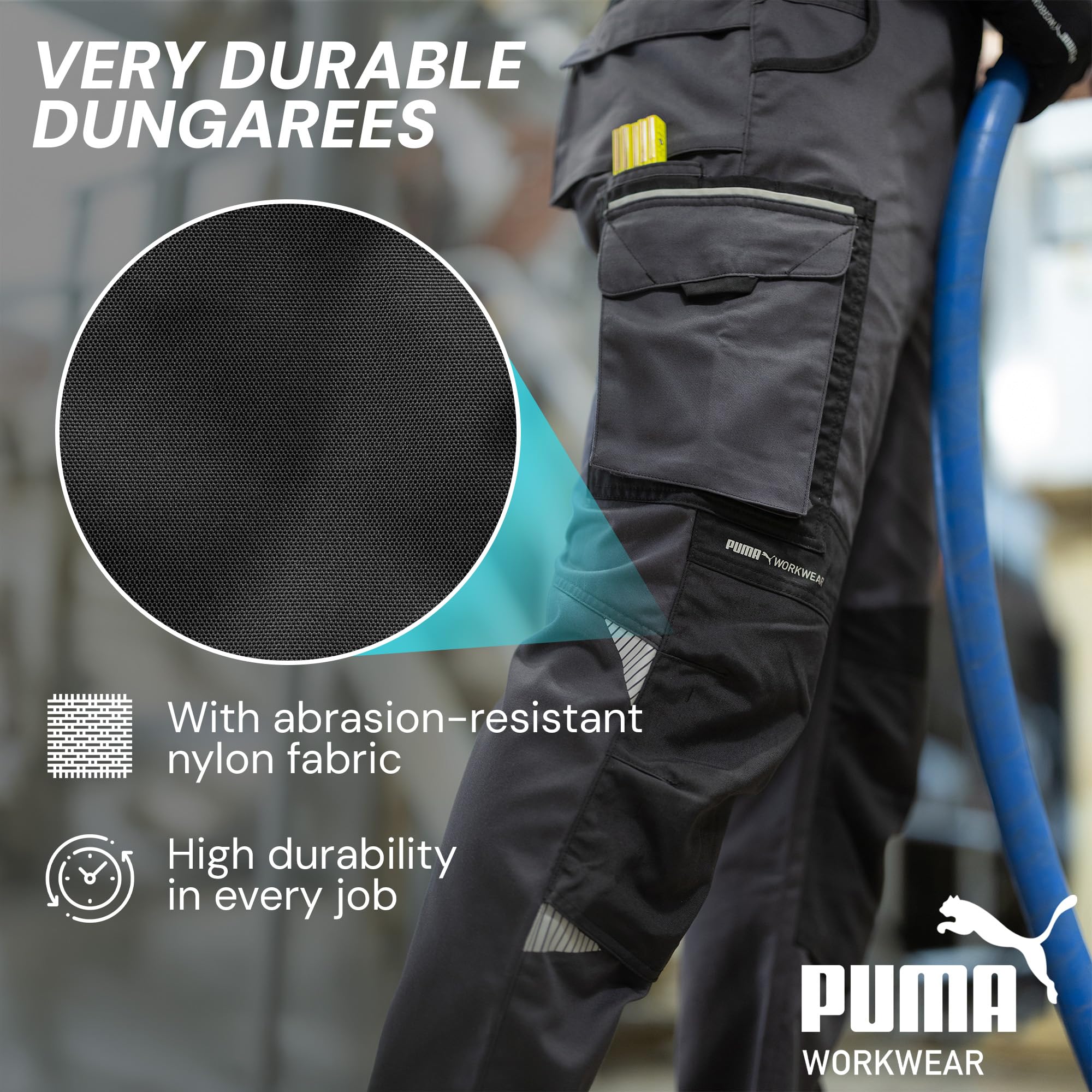 PUMA Workwear Premium Peto con muchos bolsillos y tejido de nailon extra reforzado