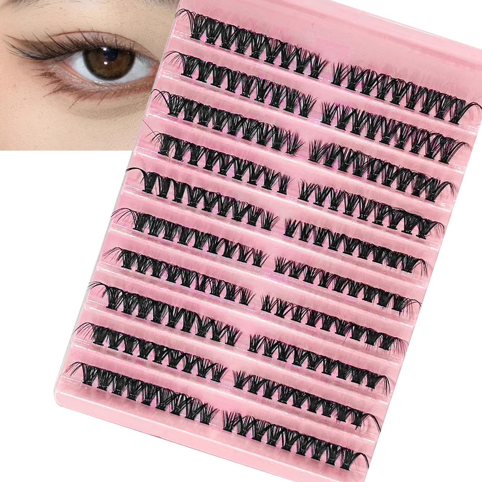 Segmental False Eyelash Set 200pcs 30D 40D 60D 80D Natural Volume Lash Clusters DIY at Home Perfect for